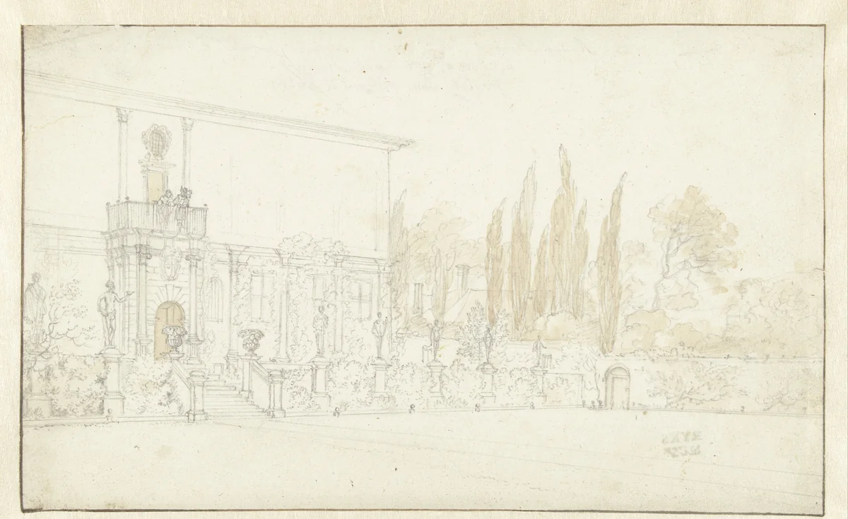 Huis van Sir Arnold Braams by Willem Schellinks, drawing, 1637-1678