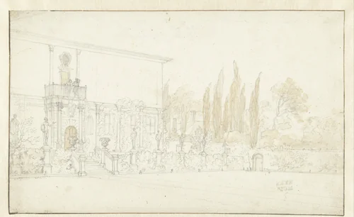 Huis van Sir Arnold Braams by Willem Schellinks, drawing, 1637-1678