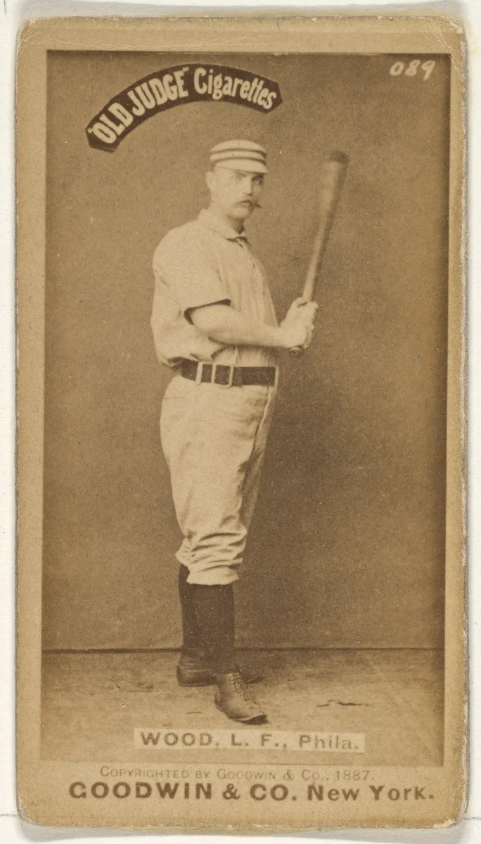George A. Wood, Left Field, Philadelphia, from the Old Judge series (N172) for Old Judge Cigarettes by Goodwin & Company, photograph, 1887