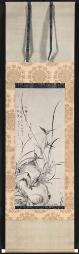 Rock, Bamboo, and Orchids by Gyokuen Bonpō, painting, 1392-1420