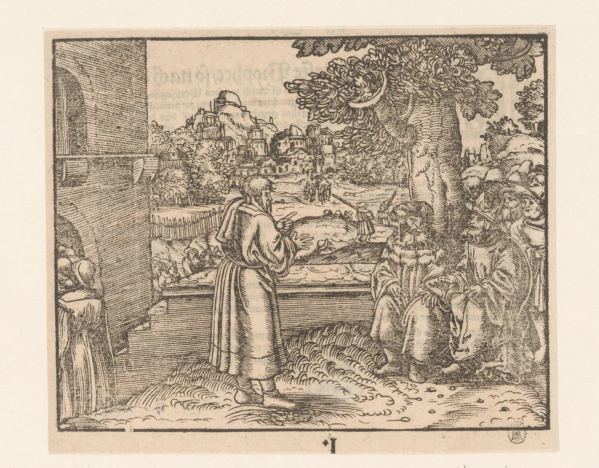 Profeet Haggai voor Zerubbabel en Jozua by anonymous, print, 1534-1600