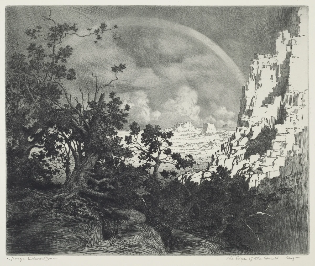 The Edge of the Desert, Arizona by George Elbert Burr, print, 1921-1931