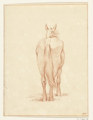 Staand paard, van achteren by Jean Bernard, drawing, 1815
