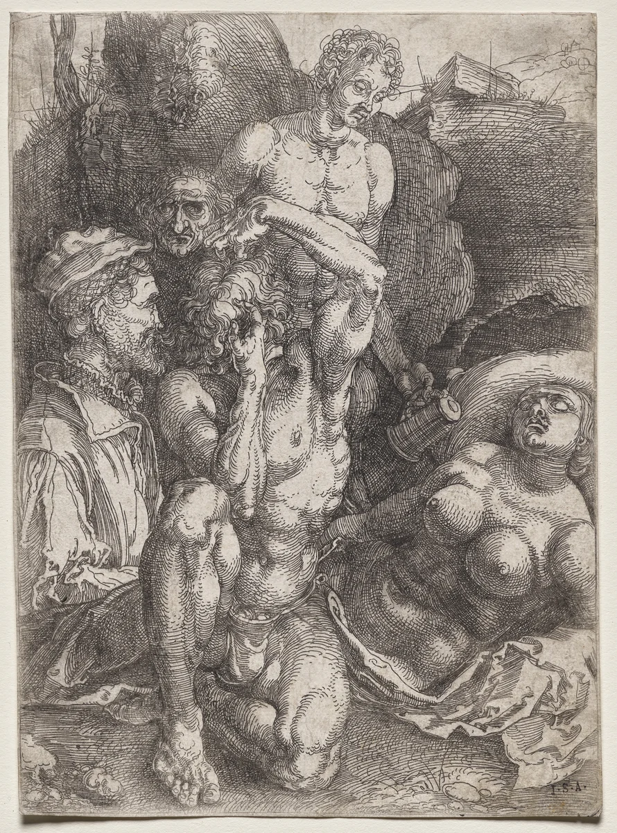 Group of Five Figures by Albrecht Dürer, print, 1515-1516