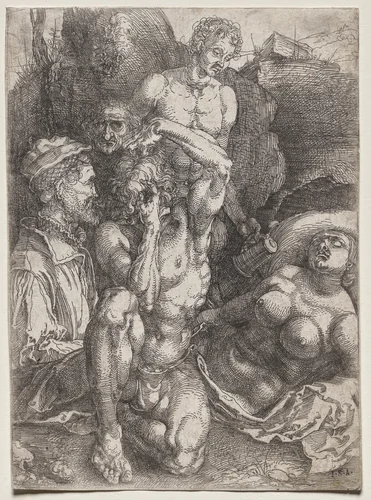 Group of Five Figures by Albrecht Dürer, print, 1515-1516