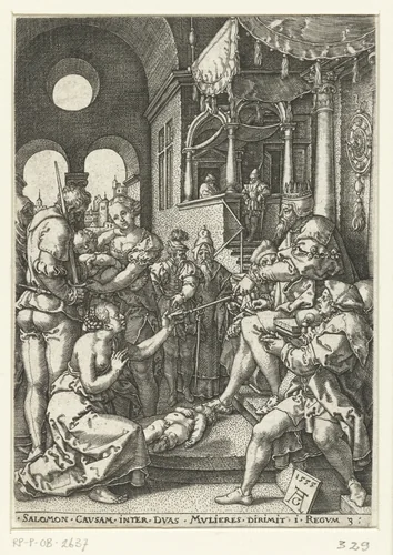 Oordeel van Salomo by Unknown, print, 1555