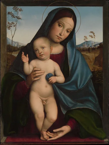 Madonna and Child by Francesco Francia, painting, 1490-1499
