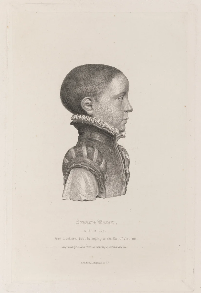Francis Bacon When a Boy by Francis Holl, print, 1815-1884