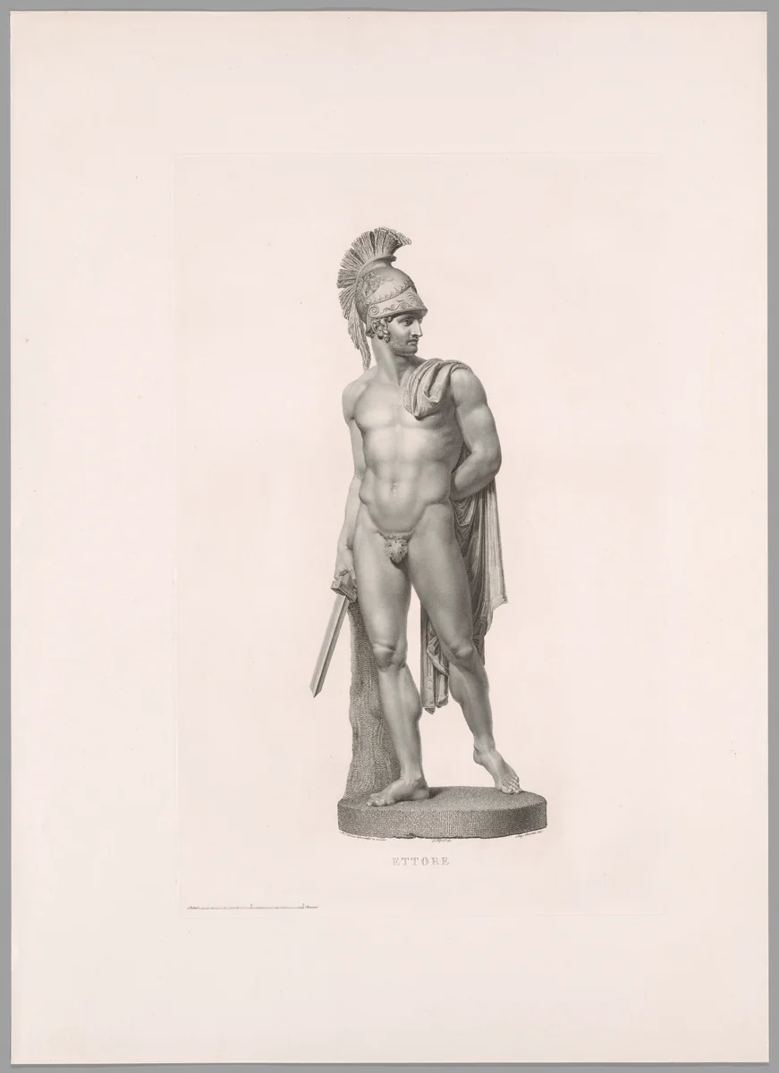 Ettore, Front View, from Oeuvre de Canova by Angelo Bertini, print, 1817