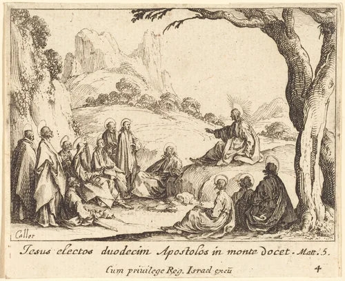 Sermon on the Mount by Jacques Callot, print, 1635