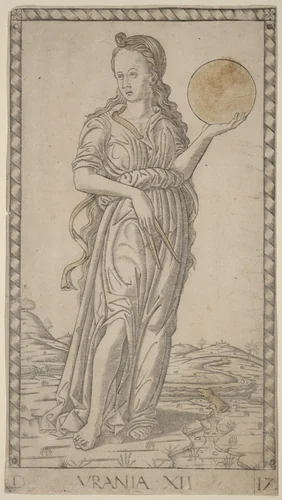 Urania by Master of the E-Series Tarocchi, print, 1465