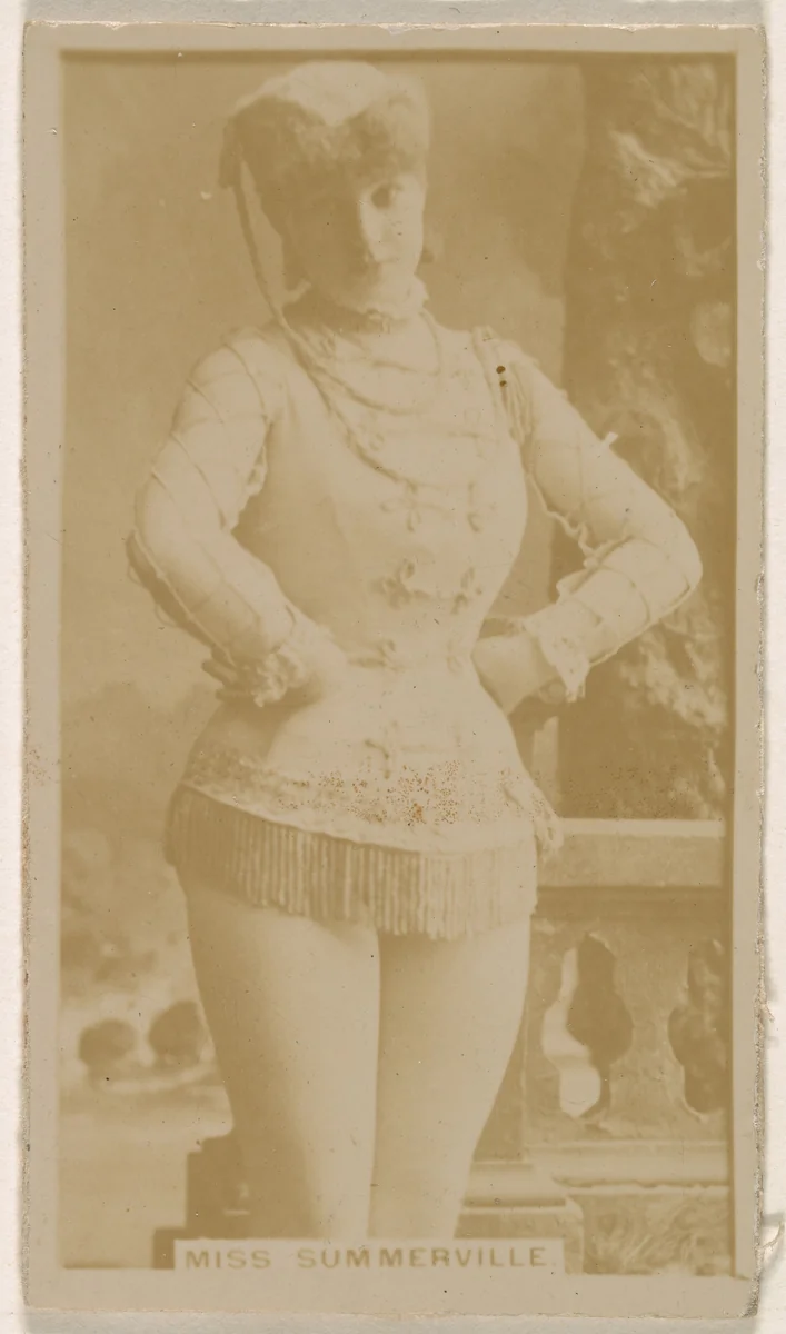 Miss Annie Summerville, from the Actresses series (N245) issued by Kinney Brothers to promote Sweet Caporal Cigarettes by Kinney Brothers Tobacco Company, photograph, 1890