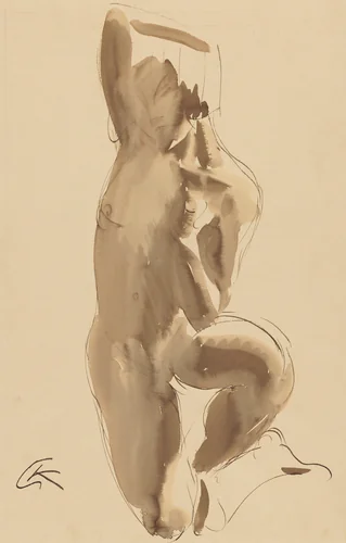Nude Study by George Kolbe, drawing, 1877-1947