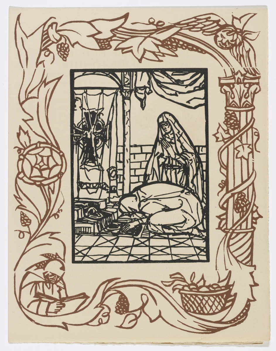 Plate (page 89) from Les Petites Fleurs de St. François (The Little Flowers of St. Francis) by Émile Bernard, illustrated book, 1928