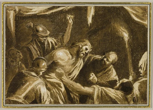 Christ Crowned with Thorns by Jacopo Bassano, drawing, 1600-1699