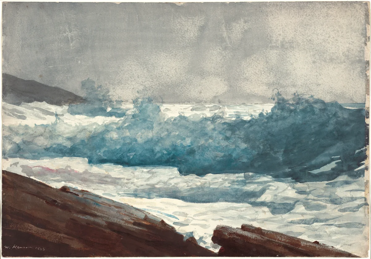 Prout's Neck, Breakers by Winslow Homer, painting, 1883