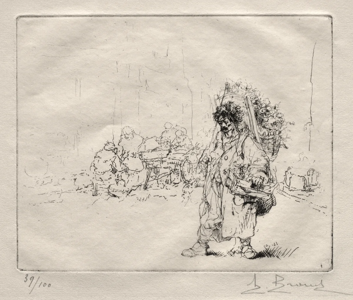 Marchand a la Hotte by Auguste Brouet, print, 1902-1941