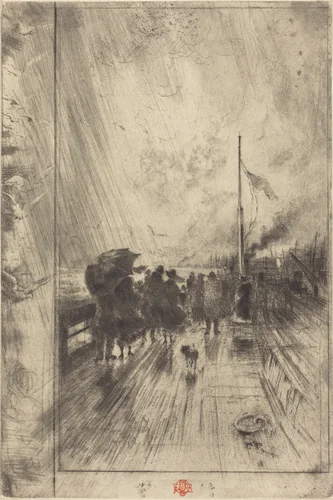Une Jetée en Angleterre (A Pier in England) by Félix-Hilaire Buhot, print, 1879
