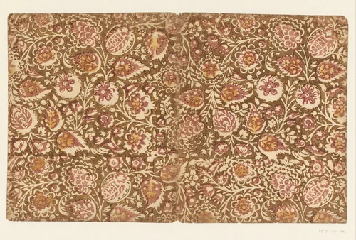 Blad met ranken met bloemen en vruchten by anonymous, print, 1700-1800