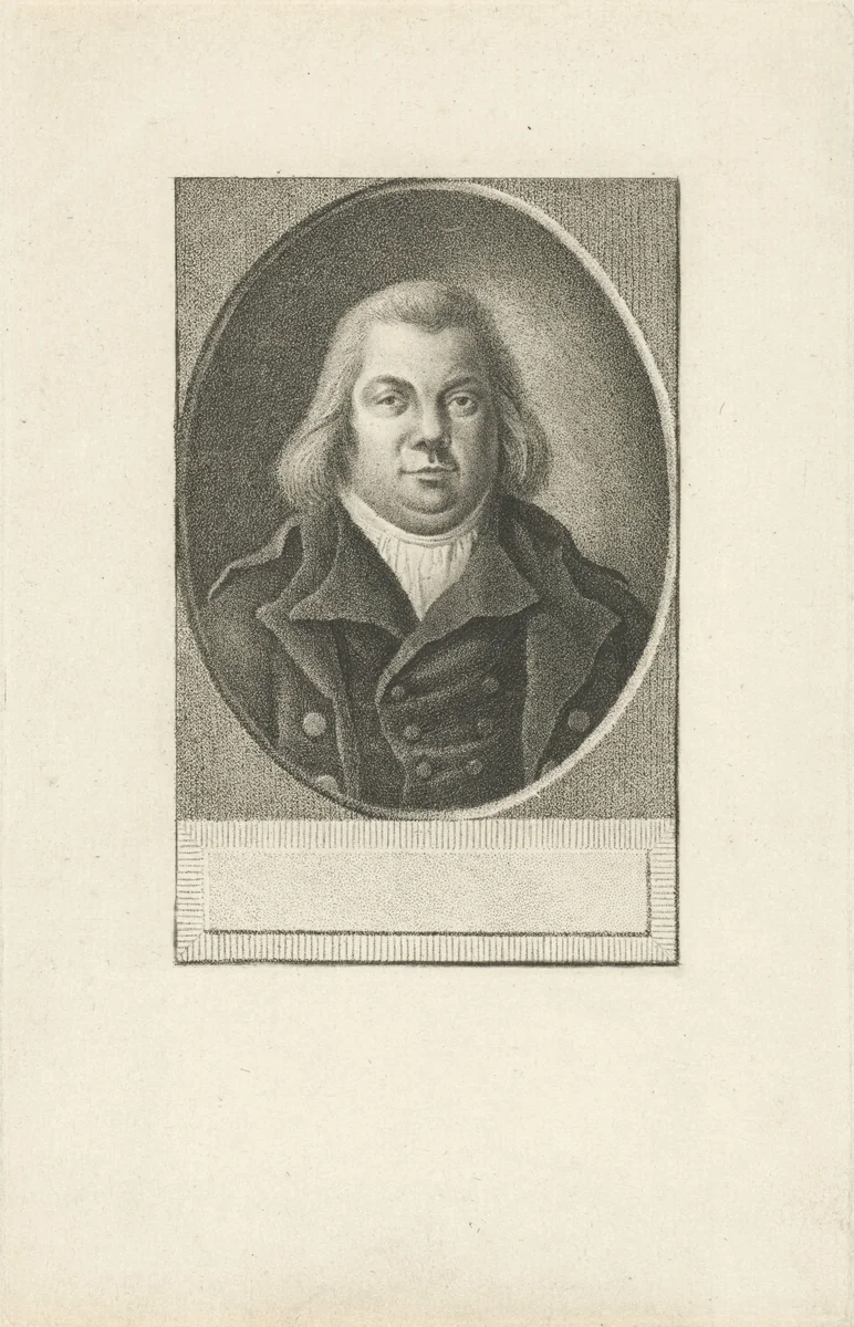 Portret van J. van der Heijden by François Joseph Pfeiffer, print, 1795