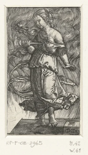 Zelfmoord van Dido by Unknown, print, 1506-1538