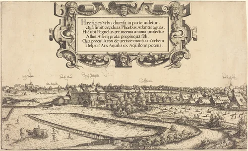 View of Nuremberg from the West [left section] by Hanns Lautensack, print, 1552