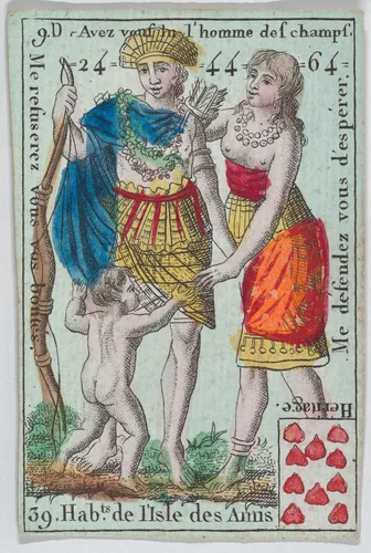 Hab.ts de l'Isle des Amis from playing cards "Jeu d'Or" by anonymous, print, 1700-1799