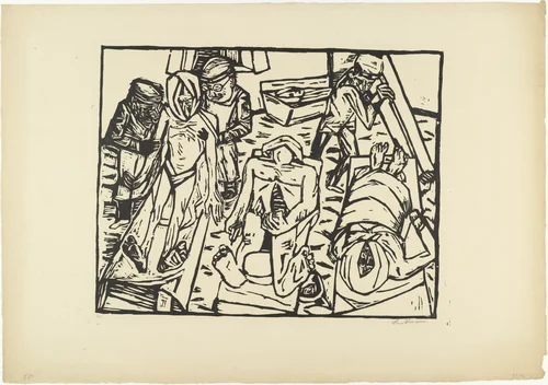 Morgue (Totenhaus) by Max Beckmann, print, 1922