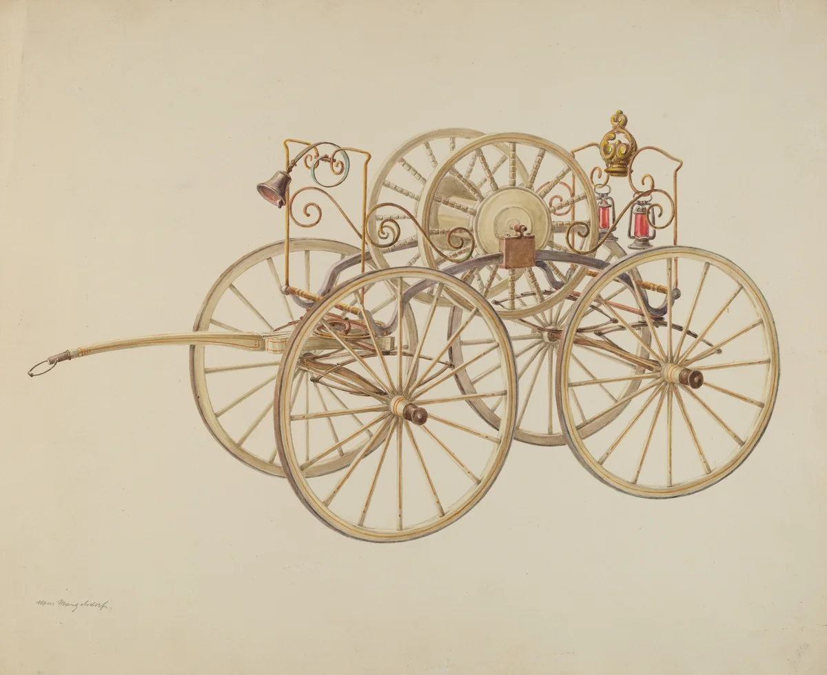 Fire Hose Reel by Hans Mangelsdorf, index of american design, 1938