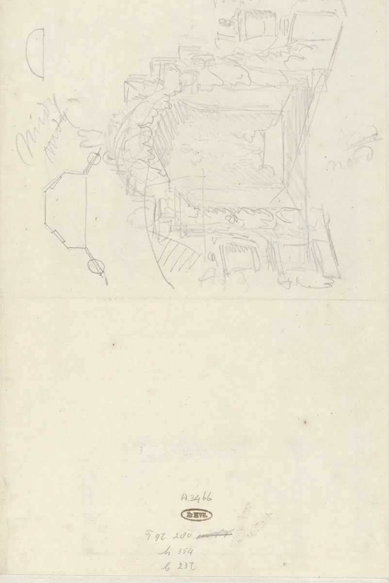 Schets van een prieel by Daniël Marot, drawing, 1672-1752