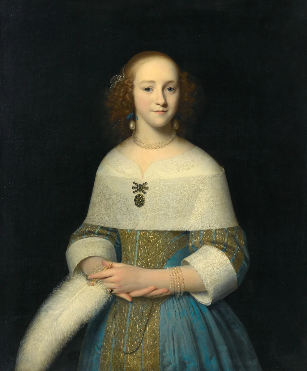 Portrait of a Young Woman, Possibly Susanna Reael by Isaack Luttichuys, painting, 1656