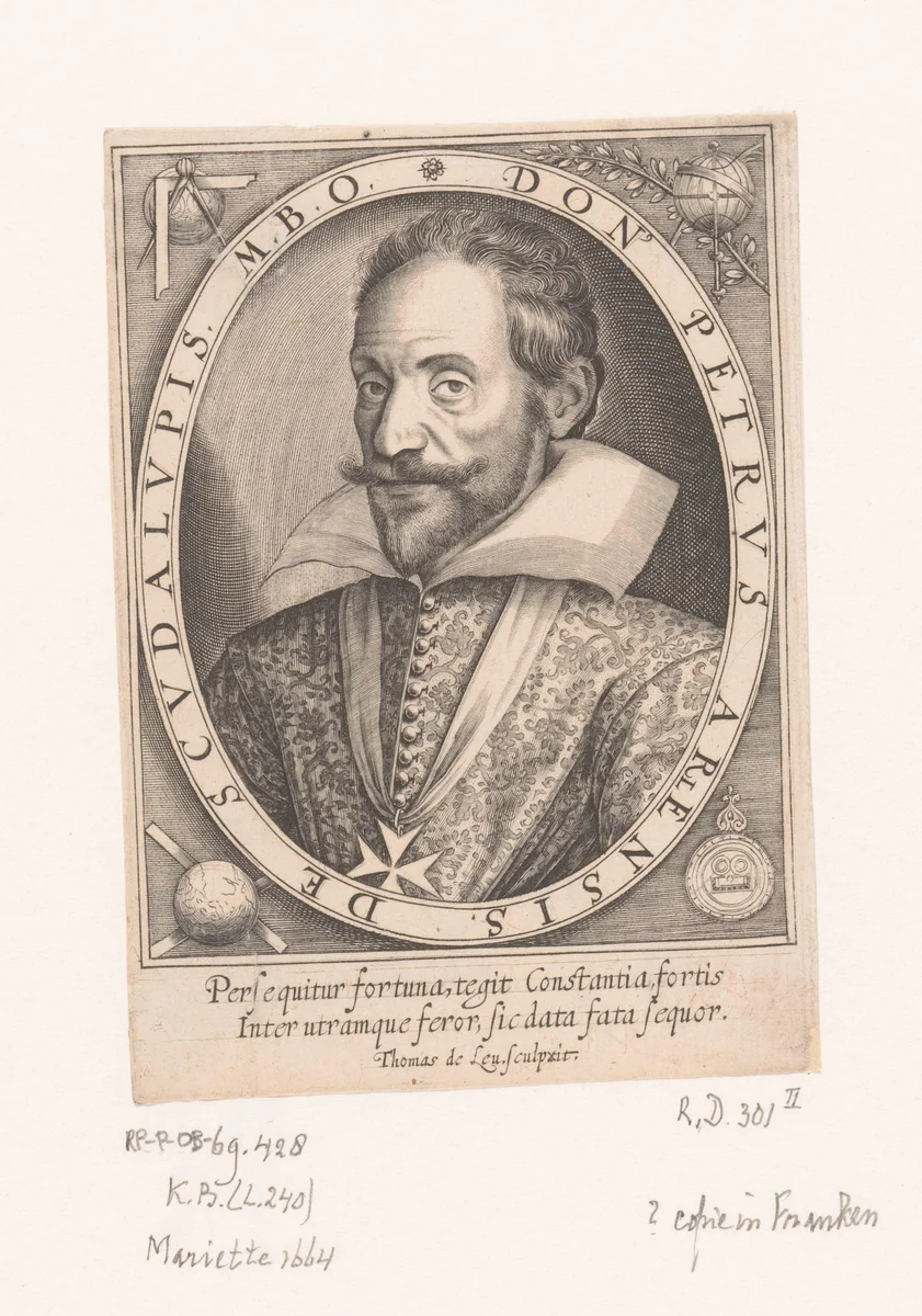 Portret van Petrus Arlensis de Scudalupis by Unknown, print, 1576-1614