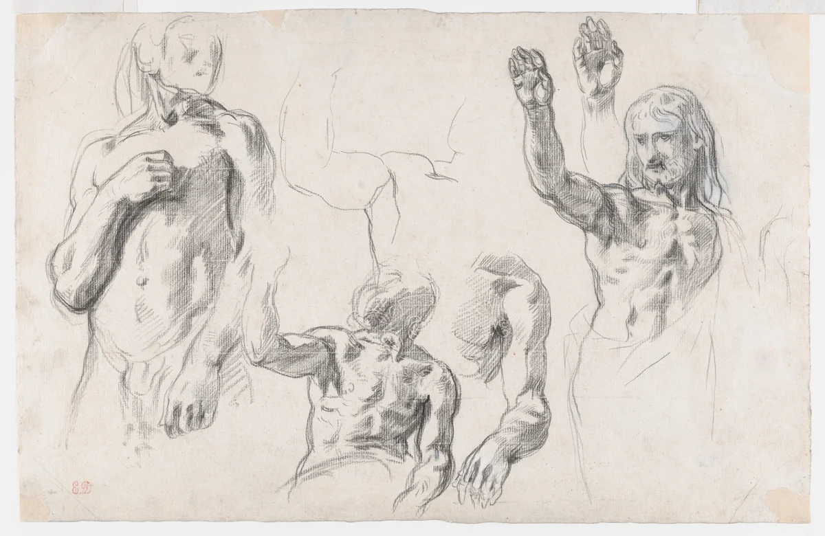 Study for "Dante and the Spirits of Great Men" by Eugène Delacroix, drawing, 1840-1845