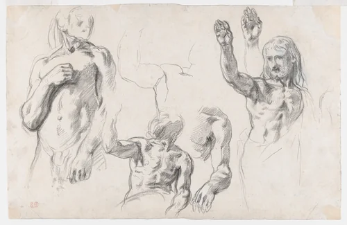 Study for "Dante and the Spirits of Great Men" by Eugène Delacroix, drawing, 1840-1845