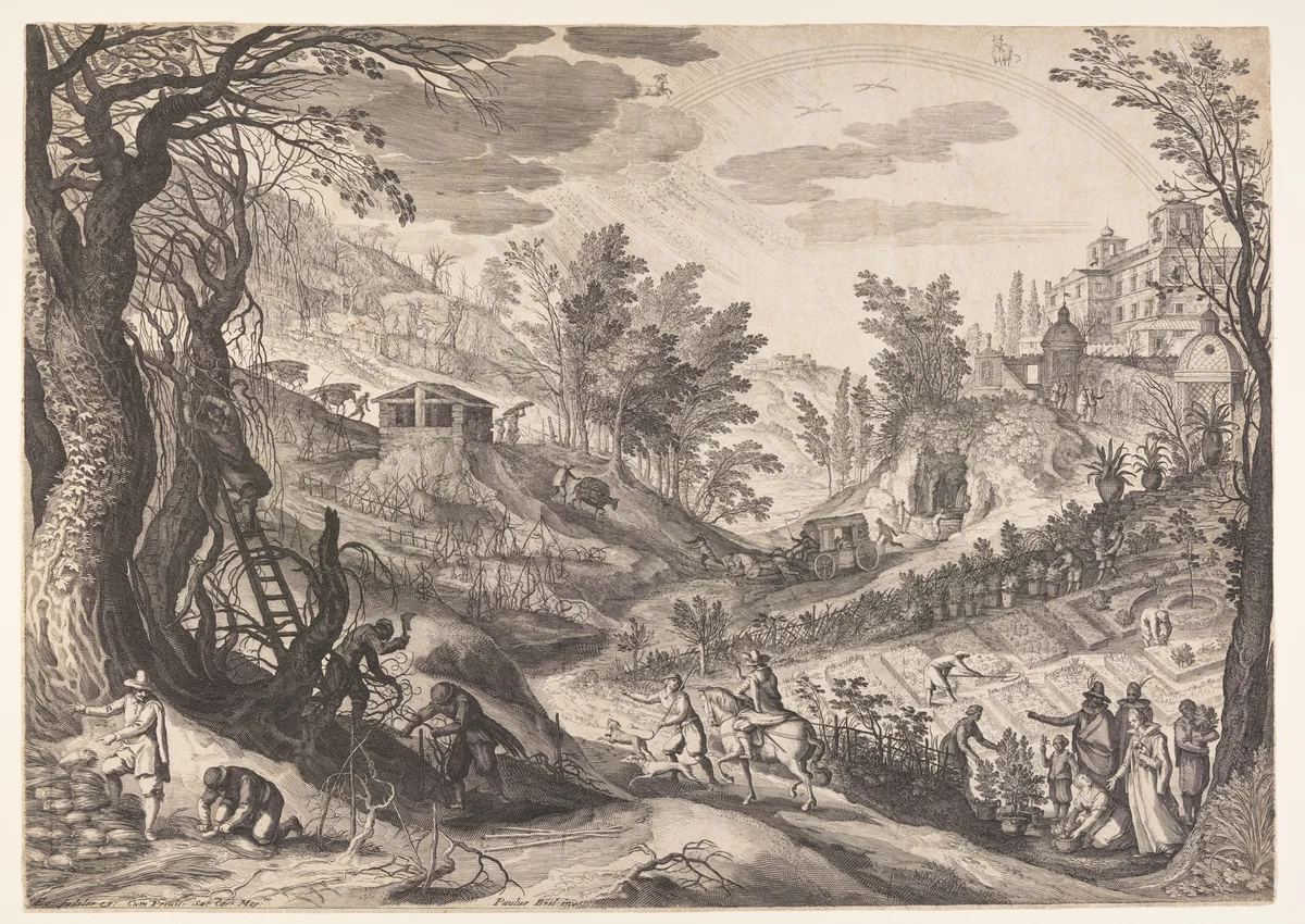 March/April, from The Twelve Months by Aegidius Sadeler II, print, 1615