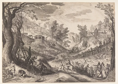 March/April, from The Twelve Months by Aegidius Sadeler II, print, 1615