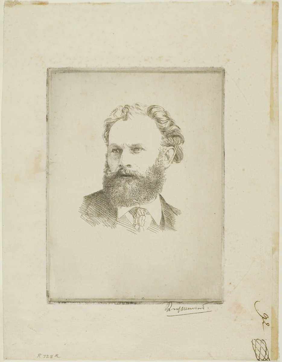 Portrait of Edouard Manet by Felix Bracquemond, print, 1862-1872