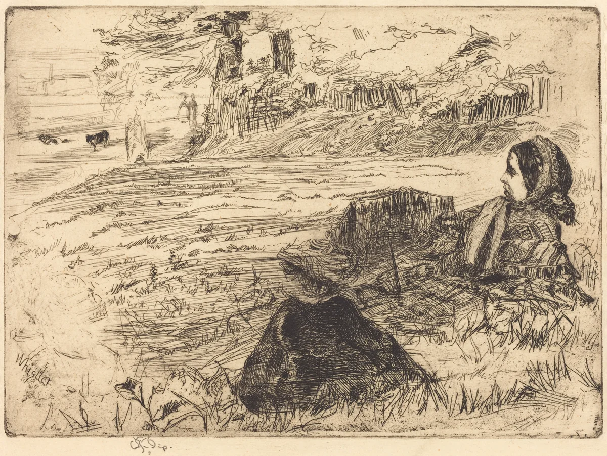 Nursemaid and Child by James McNeill Whistler, print, 1859
