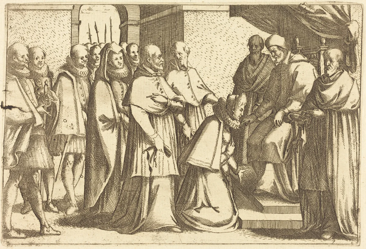 Papal Audience by Jacques Callot, print, 1612