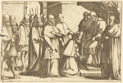 Papal Audience by Jacques Callot, print, 1612