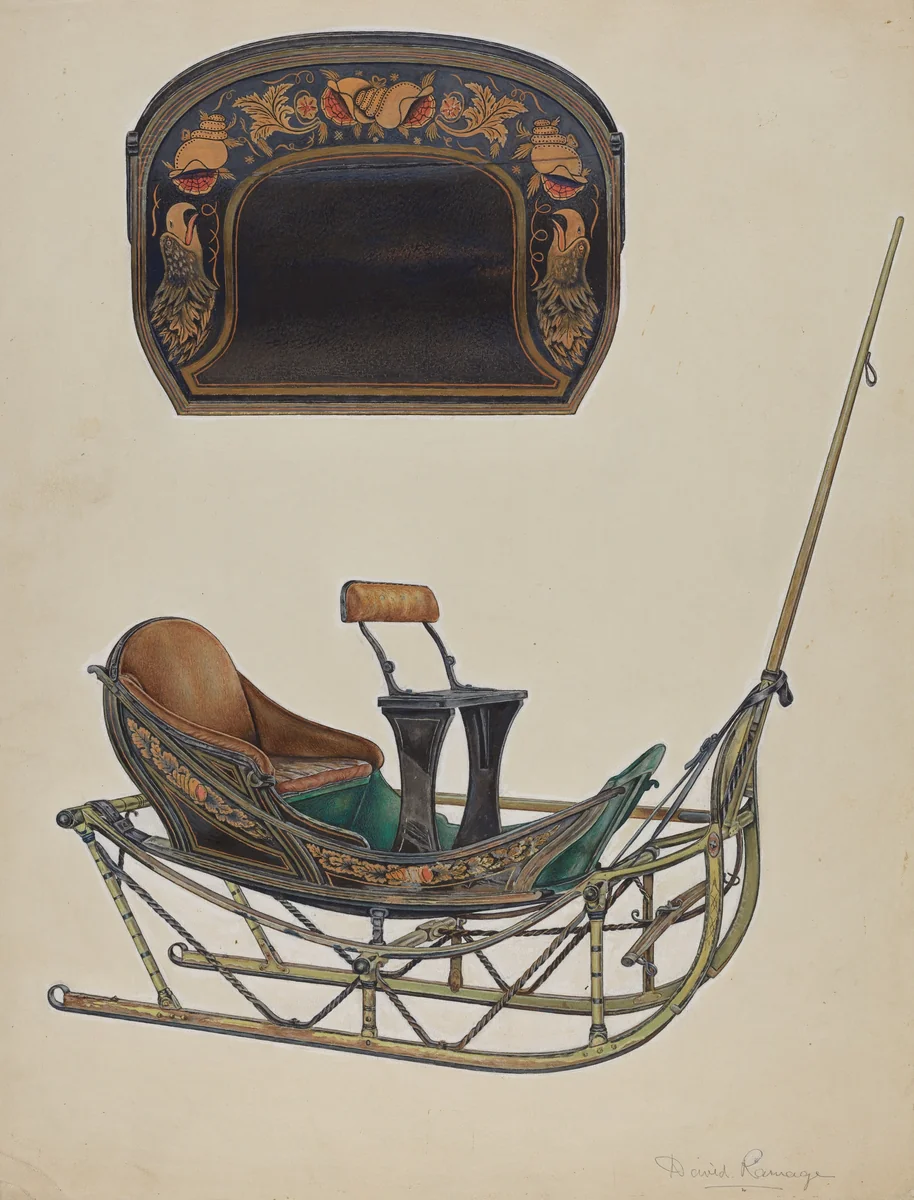 Sleigh by David Ramage, index of american design, 1935-1942