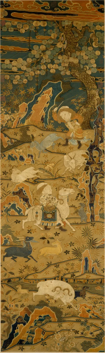 Welcoming spring by Unidentified Artist, textile, 1400-1499