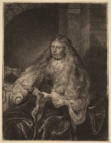 The Great Jewish Bride by Rembrandt van Rijn, print, 1635