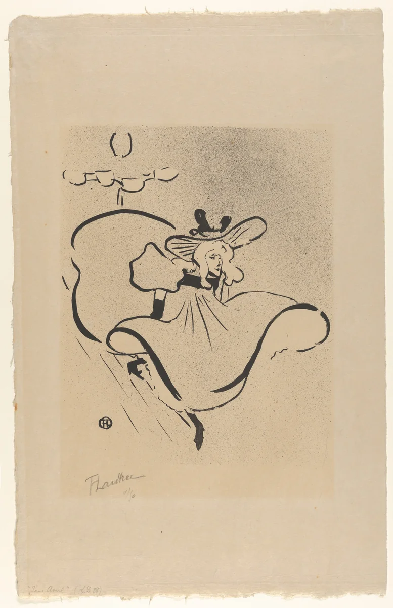 Jane Avril, from "Le Café Concert" by Henri de Toulouse-Lautrec, print, 1893