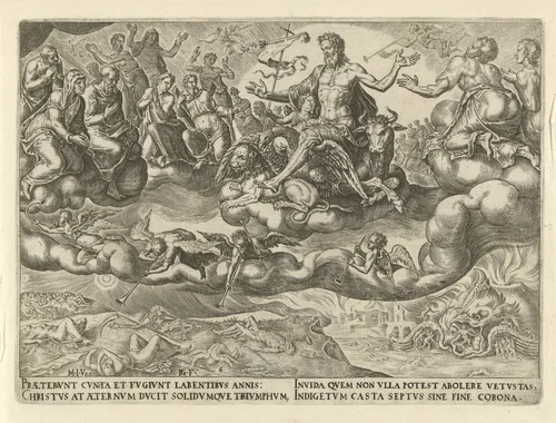 Triomf van Christus of de Eeuwigheid by Unknown, print, 1565