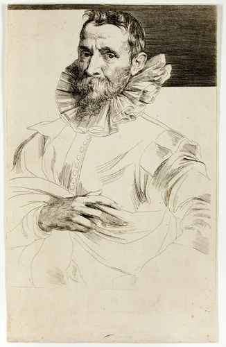 Jan Brueghel the Elder by Anthony van Dyck, print, 1630-1633