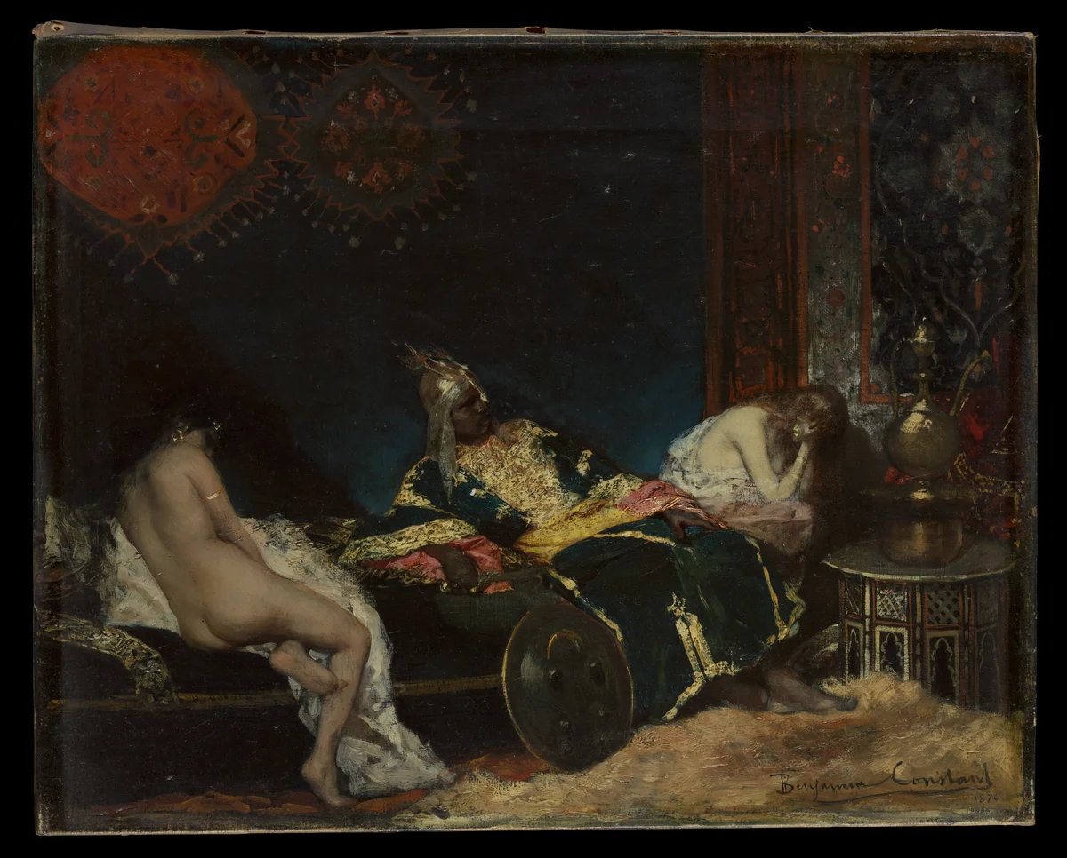 Scene in a Harem (Un Envoi de Serbie) by Benjamin-Constant, painting, 1876