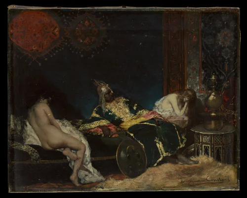 Scene in a Harem (Un Envoi de Serbie) by Benjamin-Constant, painting, 1876