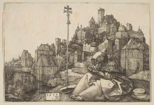Saint Anthony Reading by Albrecht Dürer, print, 1519