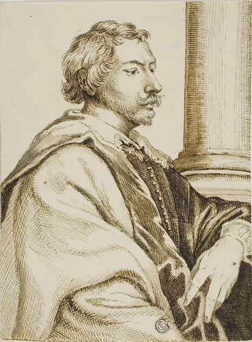 Cornelis Schut by Anthony van Dyck, drawing, 1619-1641